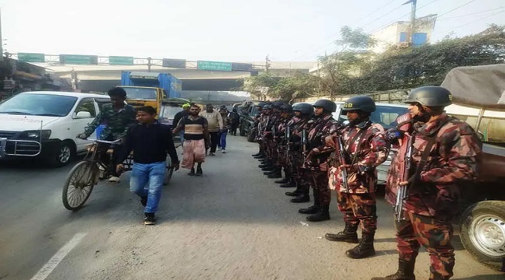 টঙ্গীতে ৪ প্লাটুন বিজিবি মোতায়েন