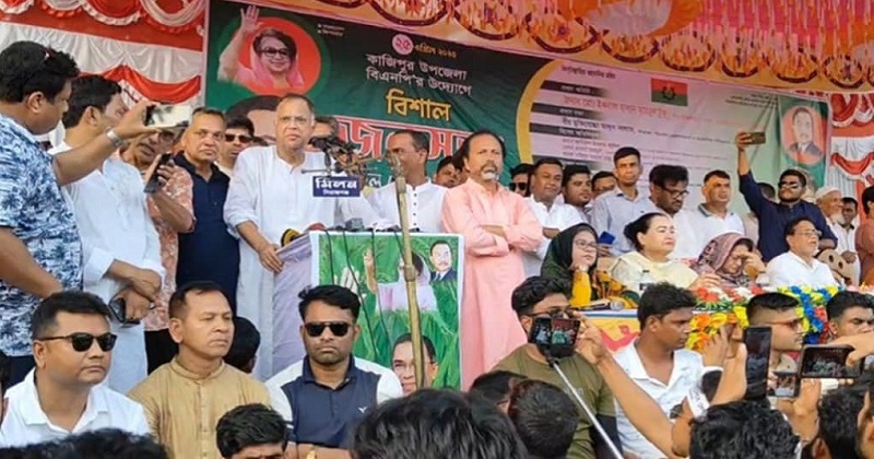 কাজিপুর উপজেলা মাঠে উপজেলা বিএনপি আয়োজিত সমাবেশে। ছবি : প্রতিনিধি