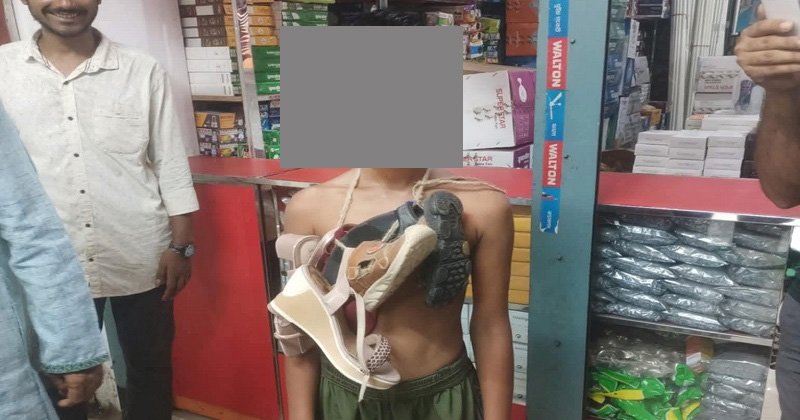 পাংশায় চুরির অভিযোগে শিশুর গলায় জুতার মালা, নিন্দার ঝড়