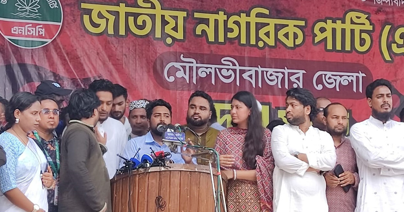 মৌলভীবাজারের বেরীরপাড় পয়েন্টে পথসভা। ছবি : প্রতিনিধি