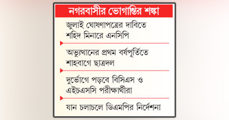 এনসিপি-ছাত্রদলের সমাবেশ আজ