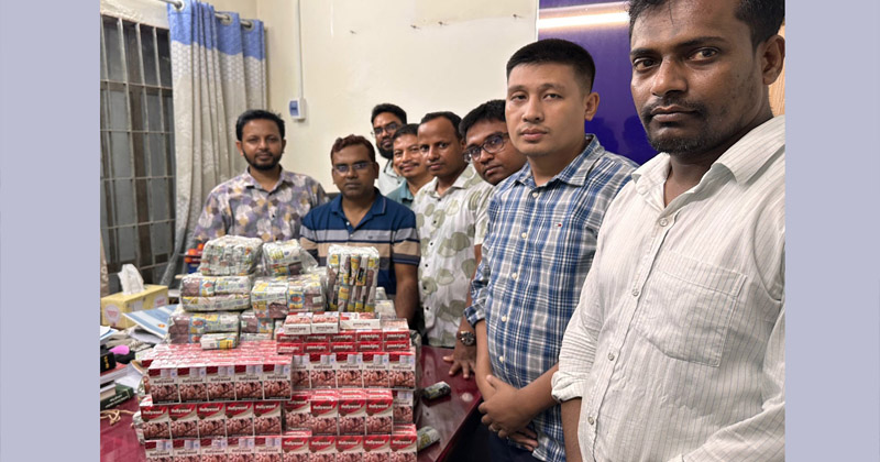 বরিশালে অবৈধ সিগারেট ও নকল আকিজ বিড়ি জব্দ
