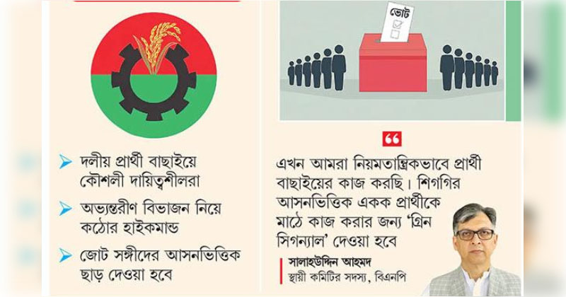 একক প্রার্থী ঘোষণায় জোর দিচ্ছে বিএনপি