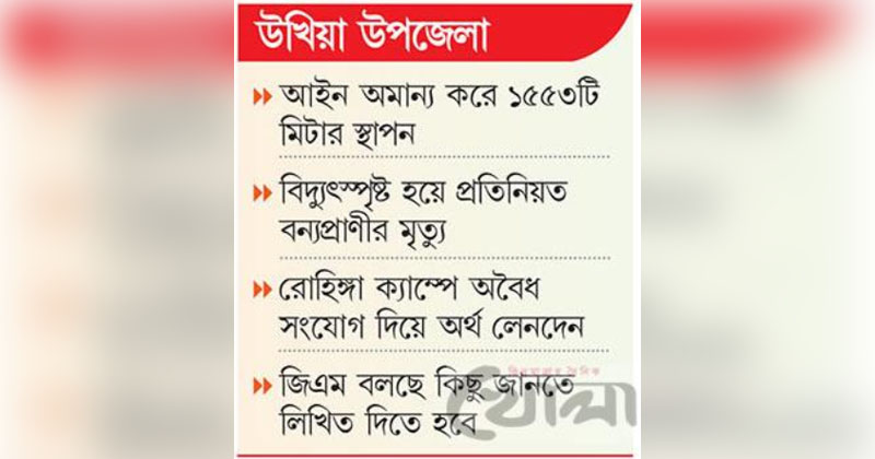 বনজুড়ে পল্লী বিদ্যুতের অবৈধ সংযোগ 