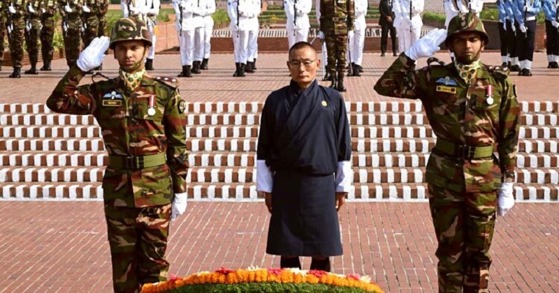 জাতীয় স্মৃতিসৌধে ভুটানের প্রধানমন্ত্রীর শ্রদ্ধা