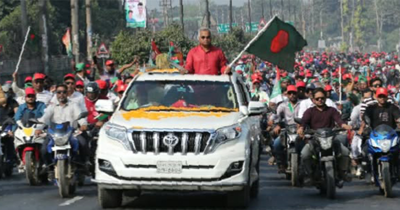 ঢাকায় আইয়ুব খানের নেতৃত্বে ধানের শীষের বর্ণাঢ্য র‌্যালি